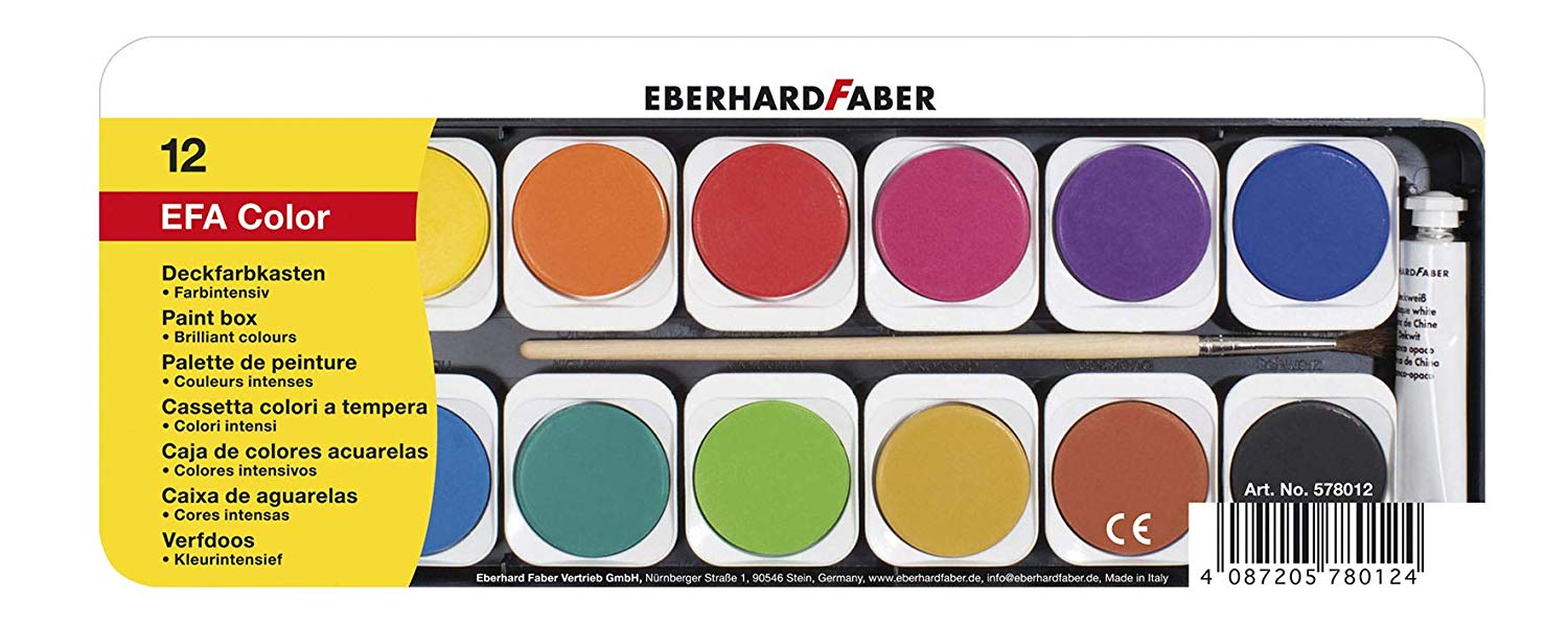 ACUARELE 12 CULORI DETASABILE + PENSULA+TUB ALB EBERHARD FABER ACUARELE 12 CULORI DETASABILE + PENSULA+TUB ALB EBERHARD FABER